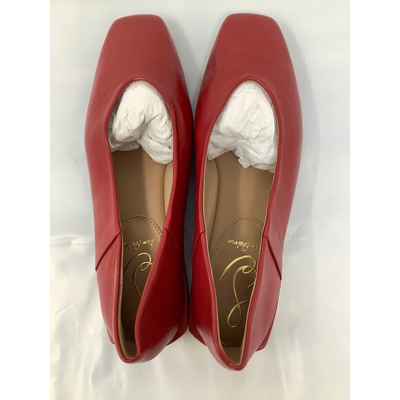 Sam Edelman Women’s 7.5M Red Leather Kasey Ballet Flat Square Toe OS5-11 - Picture 5 of 7